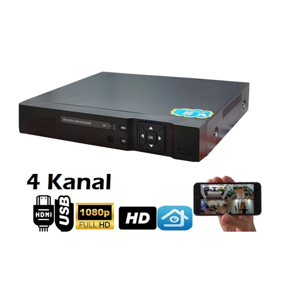 4 Kanal AHD h265 Hibrit Kayıt Cihazı Xmeye 