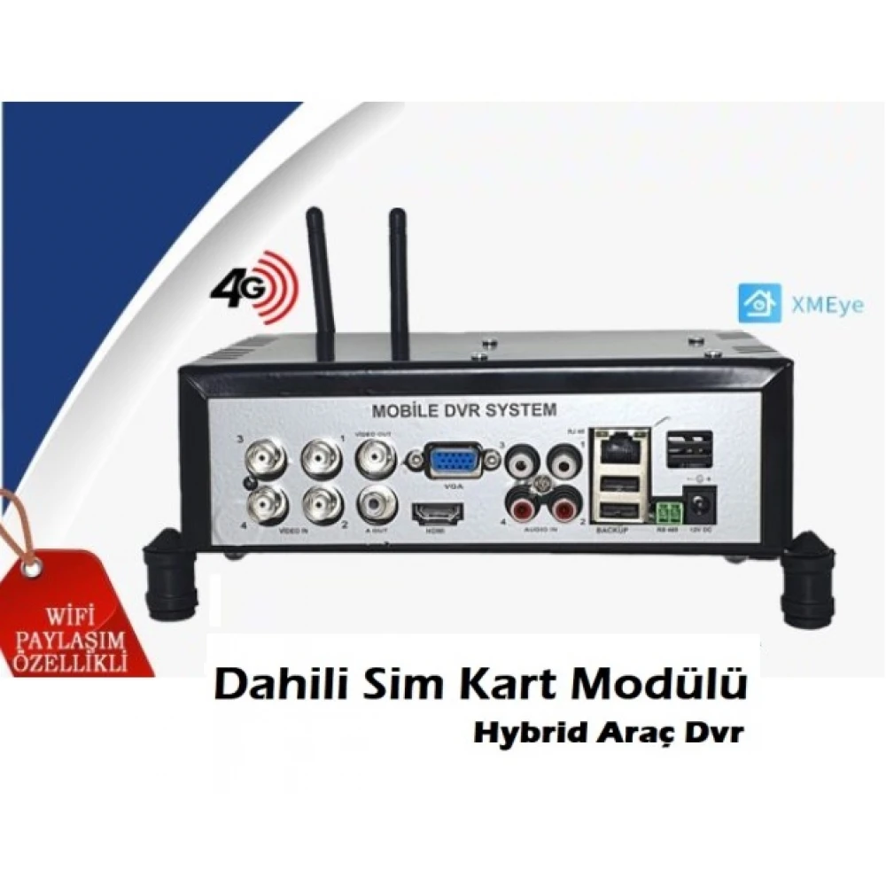4 Kanal 4G Modüllü Mobil Araç Kayıt Cihazı