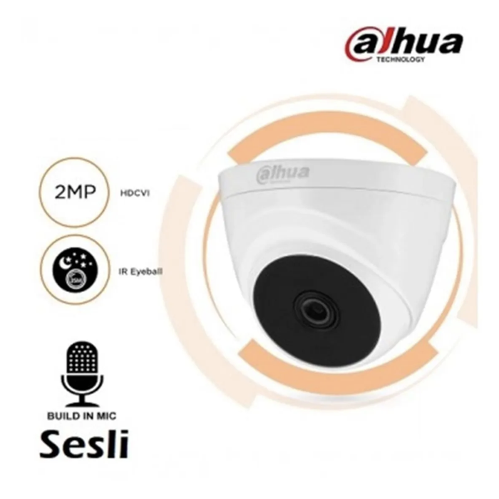 Dahua Sesli Mikrofonlu 2mp 3.6mm Dome Kamera