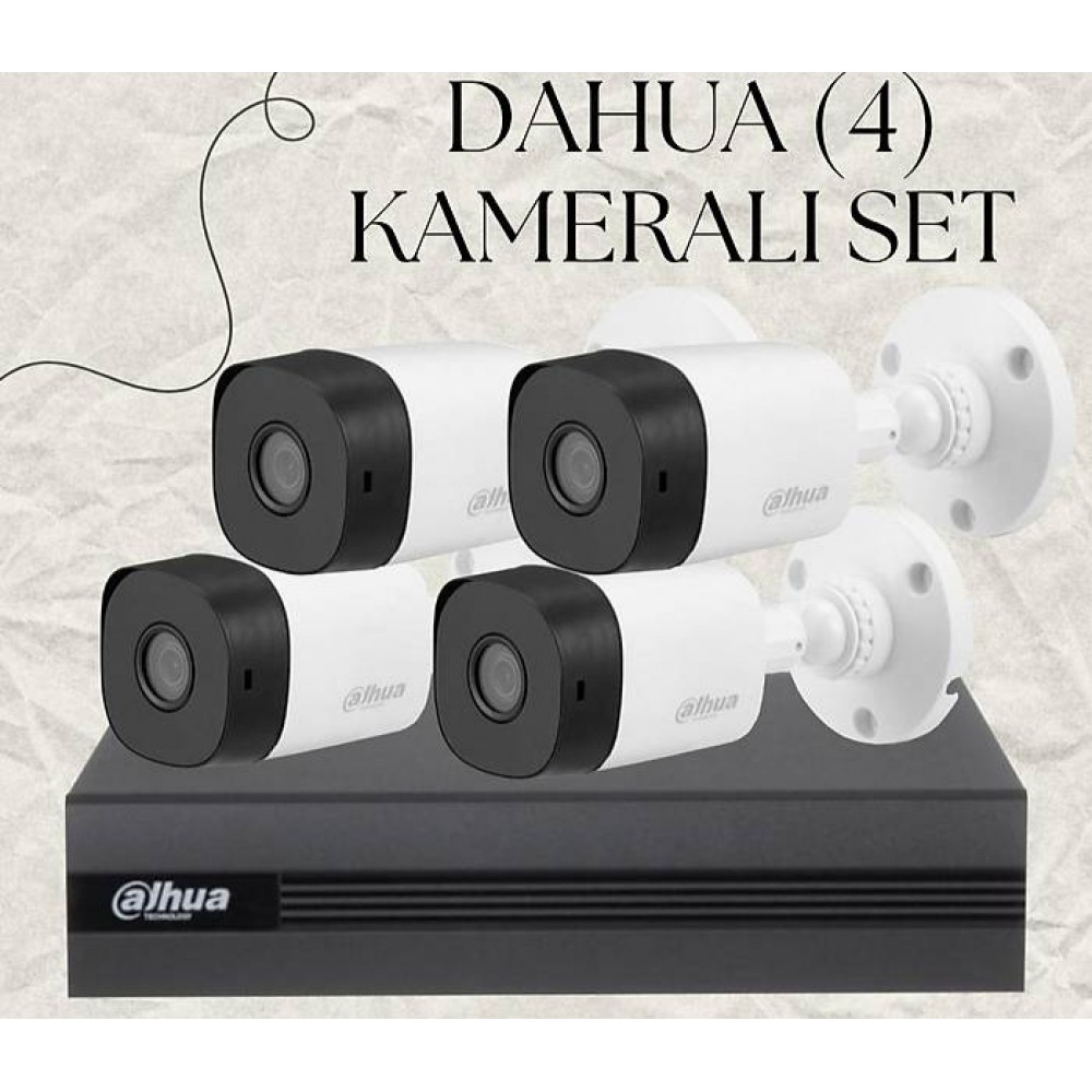 DAHUA 4 Kameralı Full Paket Güvenlik Seti Sistemi 
