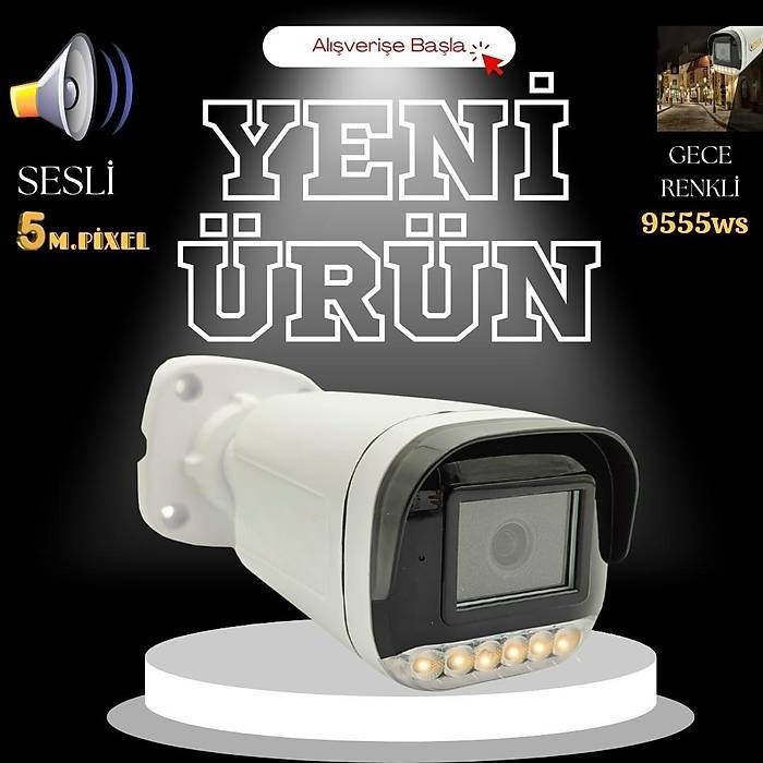 5MP AHD Renkli Gece Görüşlü Sesli Kamera – 2160P Full HD, Suya Dayanıklı 